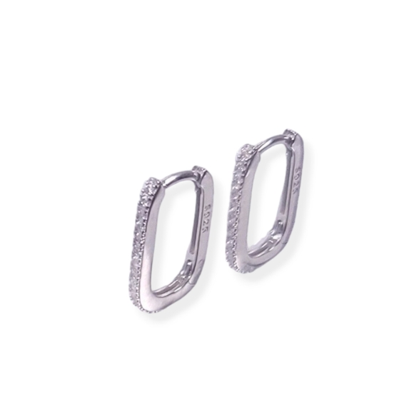 U-shaped shades inlaid with sterling silver plating 18k gold plated zircon white - Picture 1 of 4